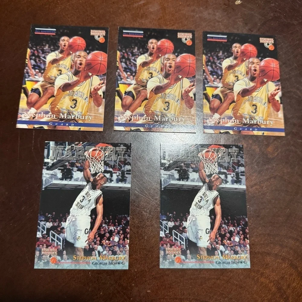 Stephon Marbury RC Lot Georgia Tech College Basketball Card Lot 5 Cards + More